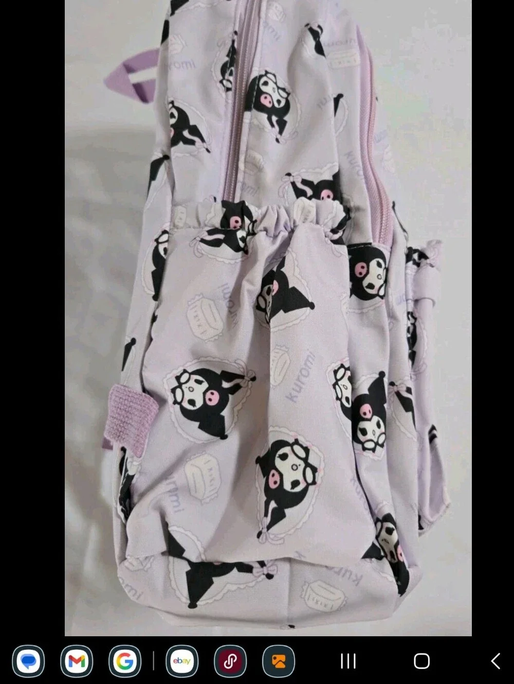 Sanrio Kuromi Lavender and Black Kids Backpack